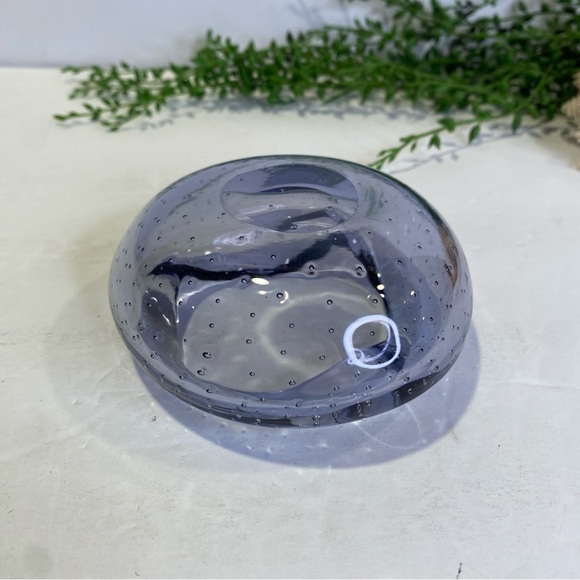 Vintage Purple Controlled Bubble Bullicante Ashtray Trinket Dish Glass Bowl - Picture 6 of 8